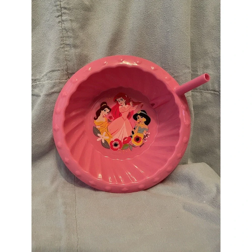 NEW Set of 4 Disney Princess Water‎ Bottles Bowl & Container Ariel Tiana Belle